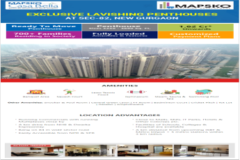 Exclusive lavishing penthouses at Mapsko Casabella in Gurgaon