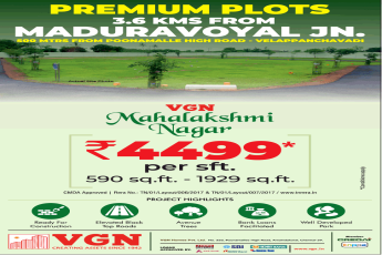 VGN Mahalakshmi Nagar offers Rs 4499 per sqft in Chennai