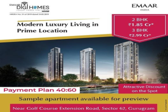 Attractive discount on the spot at Emaar Digi Homes in Sector 62, Gurgaon