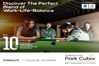 Premium 1, 2, and 3 BHK homes with 50 amenities at Salarpuria Sattva Park Cubix, Bangalore