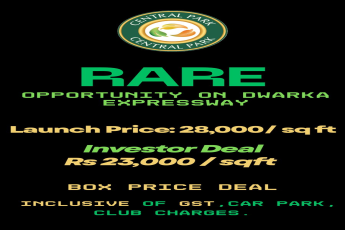 Central Park, Rare Opportunity, Dwarka Expressway, Price Rs 23,000/sqft, Call +919716040121