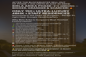 Ultra-Luxury 4BHK Residences by Birla Arika in Gurgaon, Starting at ₹26,000