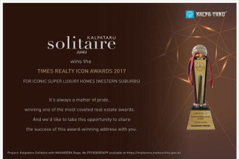 Kalpataru Solitaire wins the Times Realty Icon Awards 2017 for Iconic Super Luxury Homes (Western Suburbs)