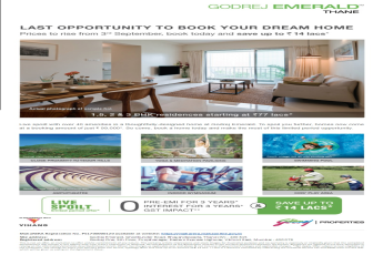 Book your dream home with no pre EMI and interest for 3 years & save upto 14 lacs at Godrej Emerald
