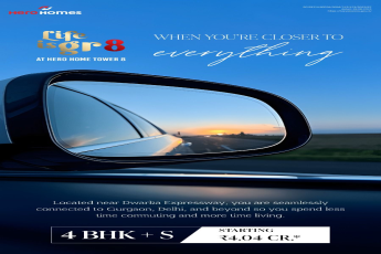 Explore Luxury at Hero Home Tower 8, Near Dwarka Expressway, 4 BHK + S from ₹4.04 Cr