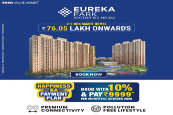 Book with 10% and pay Rs 9999 per month till October 2025 at Tata Eureka Park, Noida
