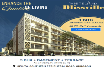 Book 3 BHK + basement + terrace independent floors Rs. 2 Cr at Whiteland Blissville in  Sec-76, Gurgaon
