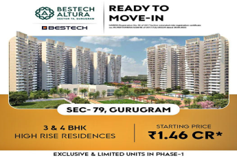 Ready possession 3 & 4 BHKs starting Rs 1.46 Cr at Bestech Altura in Sector 79, Gurgaon