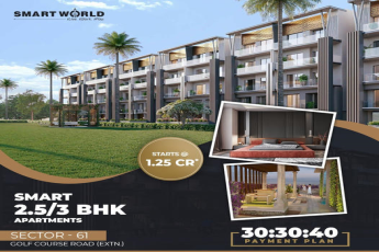 Smart World Offering 2/3 BHK Apartments @ Rs 1.15 Cr* in Sector 61 Gurgaon, Golf Course Road Extn.