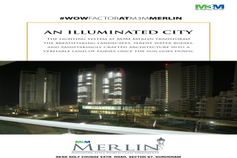 Welcome to the illuminated city of M3M Merlin with a mesmerizing view as the sun goes down