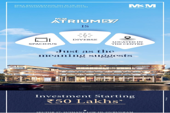 Investment starting Rs 50 Lac onwards at M3M Atrium 57, Gurgaon