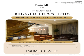 Extra-large luxurious 3 BHK apartments starting Rs 1.9 Cr onwards at Emaar Emerald Classic, Gurgaon