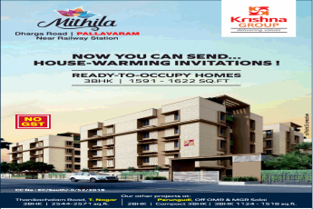 Krishna Mithila offers no GST in Chennai