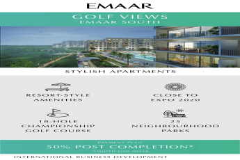 Avail 50% Post Completion Offer at Emaar Golf Veiws at Emaar South in Dubai