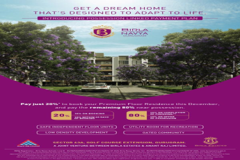 Indroducing  possession linked payment plan at Birla Navya Estates  in Gurgaon