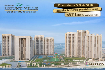 Book luxurious 3 & 4 BHK ready to live residences from Rs 87 Lacs onwards at Mapsko Mountville in Gurgaon
