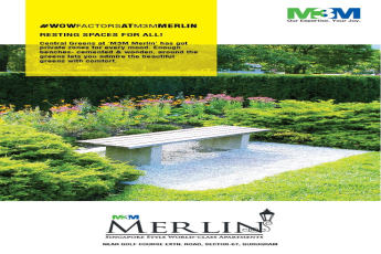 Admire the beautiful greens with a variety of seating spaces for all age groups at M3M Merlin