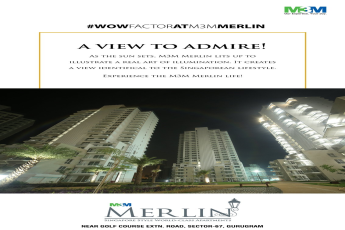 As the sun sets, M3M Merlin lights up to a view identical to the Singaporean lifestyle