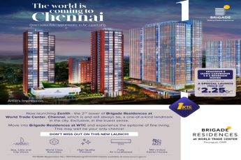 c starting Rs 2.25 Cr at Brigade Residences in OMR, Chennai