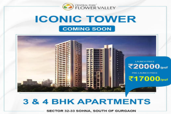 Central Park Flower valley upcoming launch- Iconic Towers, G+31 floors in South Gurgaon