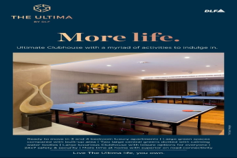 Ultimate clubhouse with a myriad of activities to indulge in at DLF The Ultima in Sector 81, Gurgaon