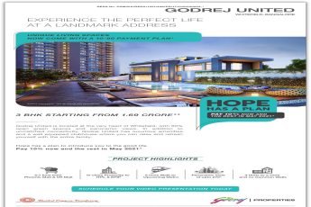 Pay 10% now and the rest in May 2021 at Godrej United in Bangalore