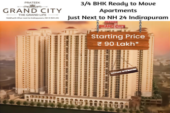 Book 3/4 bhk ready to move apartments Rs 90 Lac at Prateek Grand City, Ghaziabad