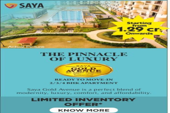 Ready to move 2, 3 & 4 BHK apartment Rs 1.29 Cr onwards at Saya Gold Avenue, Ghaziabad
