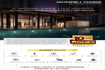A worry free life awaits at your ready-to-move-in home with 3 tier-security at Godrej Oasis, Gurgaon