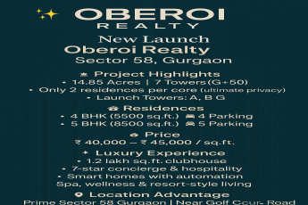Explore Luxury at New Oberoi Realty Launch || Discover Your Dream Home in Sector 58 || Book Now: Oberoi Realty's Latest Project