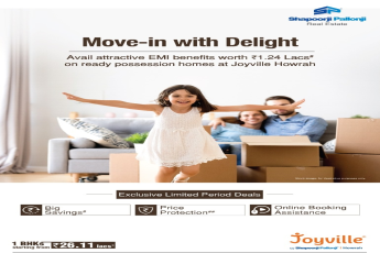 Avail attractive EMI benefits worth Rs 1.24 Lakh at Shapoorji Pallonji Joyville Howrah in Kolkata