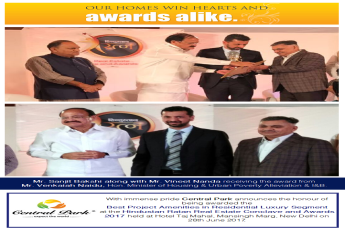 Central Park awarded as the Best Project Amenities in Residential Luxury Segment