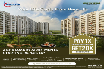 Pay 1X & book an apartment and get 20X discount at Microtek Greenburg, Gurgaon