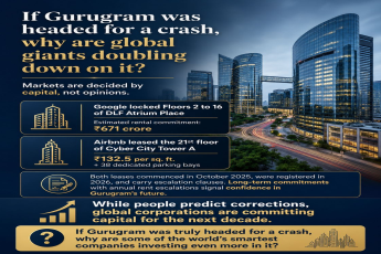 Why Global Giants Choose Gurugram || Gurugram's Global Investment Surge || DLF and Cyber City Leases Announced