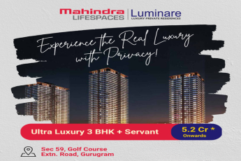Book 3.5 BHK ultra luxury residences Rs 5.2 Cr onwards at Mahindra Luminare in Sector 59 Gurgaon