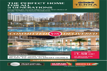 Presenting the second edition of your first choice of ready-to-move-in luxury residences at BPTP Terra in Sector 37D, Gurgaon