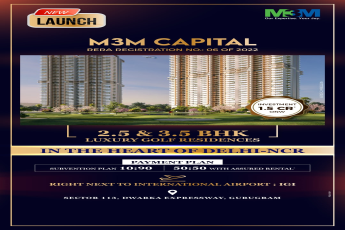 Book 2.5 & 3.5 BHK luxury golf residences at M3M Capital in Sector 113, Gurgaon