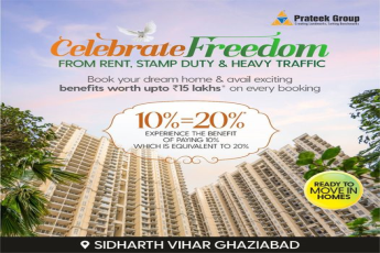 Book your dream home & avail exciting benefits worth upto Rs 15 Lac on every booking at Prateek Grand City, Ghaziabad