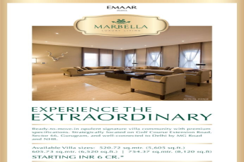 Ready-to-move-in opulent signature villa community at  EMAAR Marbella in Gurgaon