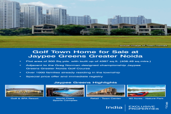 Golf town home for sale at Jaypee Greens in Greater Noida