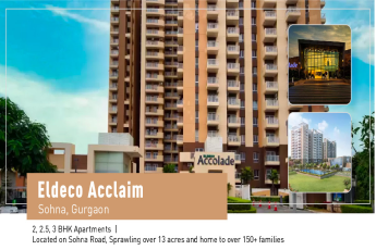 Book 2, 2.5, 3 BHK apartments at Eldeco Acclaim in Sector 2 Sohna, Gurgaon