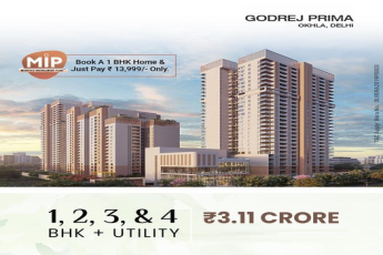Book a 1 BHK home & just pay Rs 13,999 only at Godrej Prima, Delhi