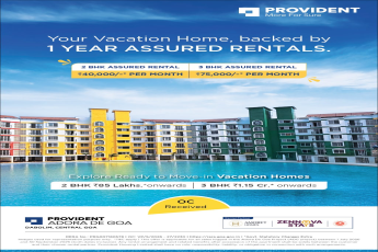 Discover Your Vacation Home with 1 Year Assured Rentals at Provident Adora De Goa || 2 BHK Assured Rental Starts at ₹40,000/Month || 3 BHK Assured Rental Starts at ₹75,000/Month