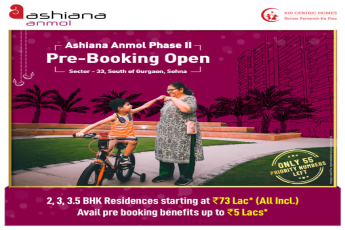 Book 2, 3, 3.5 BHK residences starting Rs 73 Lac (all incl.) at Ashiana Anmol in Sector 33, Gurgaon