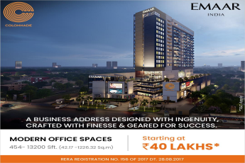 Ready to move office space starting Rs. 40 Lac at Emaar Colonnade in Sector 66, Gurgaon