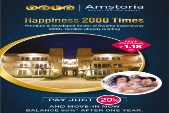 Pay just 20% and move in now at BPTP Amstoria in Gurgaon