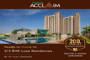 Ready to move in 2 and 3 BHK lux residences Rs 74 Lac at Eldeco Acclaim in Sohna, Gurgaon