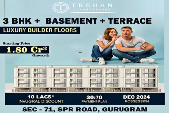 Trehan Luxury Floors: Elevate Your Lifestyle with 3 BHK + Basement + Terrace in Sector 71, Gurugram