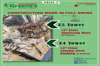 Construction work in full swing at Panchsheel Greens 2, Greater Noida