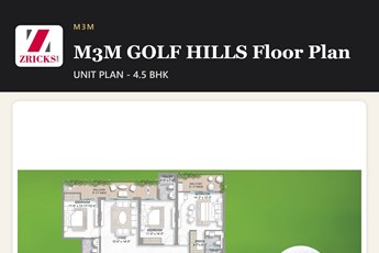 M3M GOLF HILLS Floor Plan: 4.5 BHK (2630 sq ft) With Study